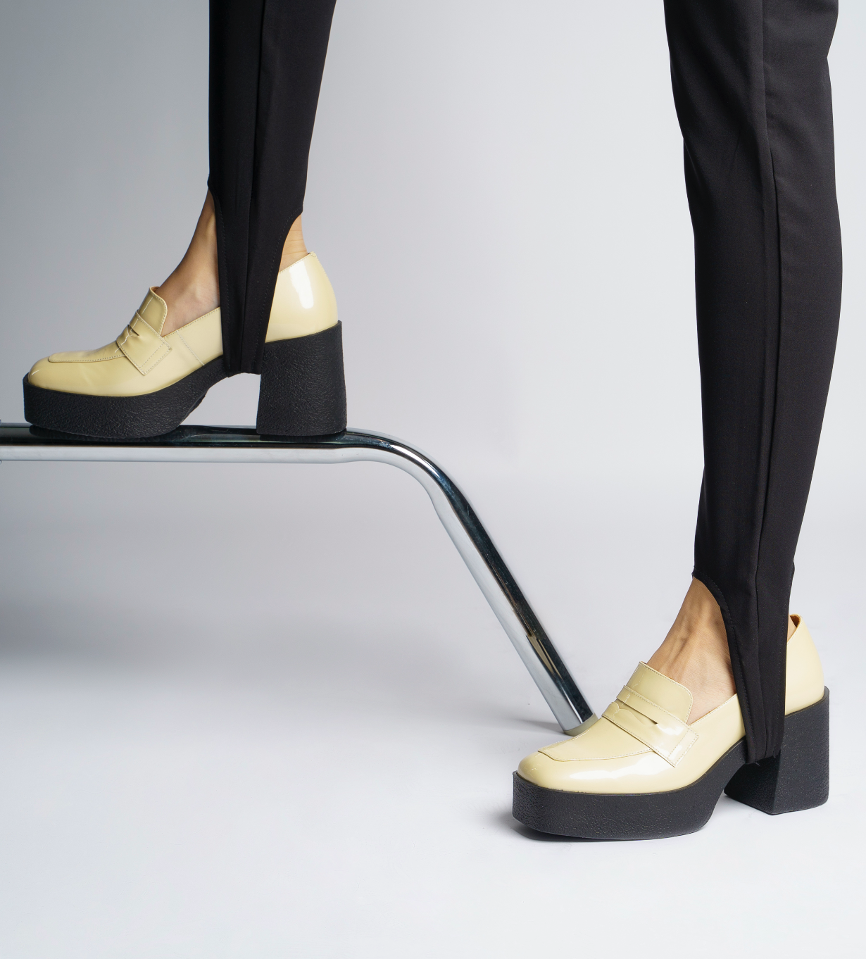 Yoko Cream Patent Leather Chunky Loafers 21031-01-03 -4