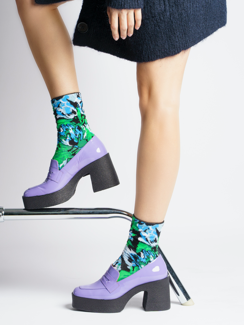 Yoko Lilac Patent Leather Chunky Loafers 21031-01-04 -2