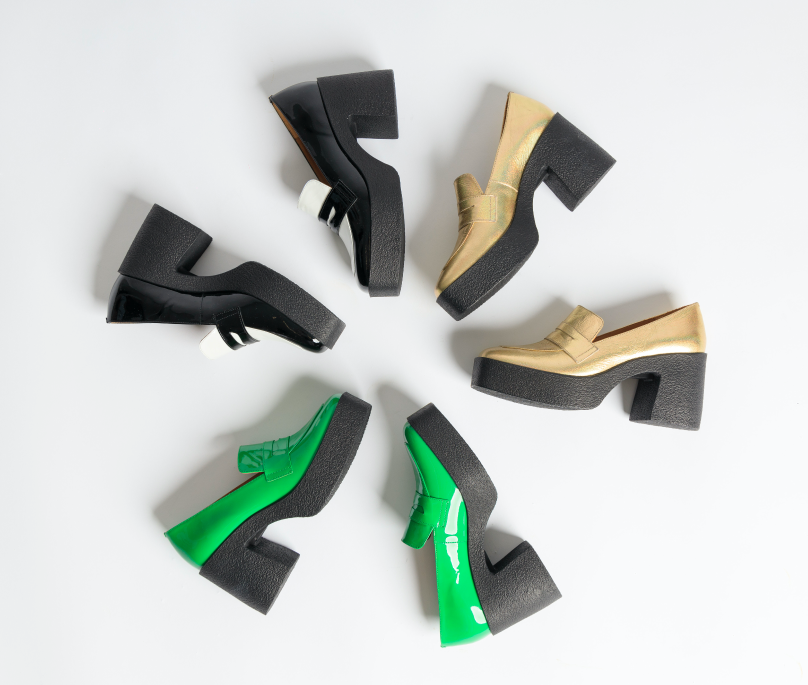 Yoko Forest Green Patent Leather Chunky Loafers 21031-01-08 - 11