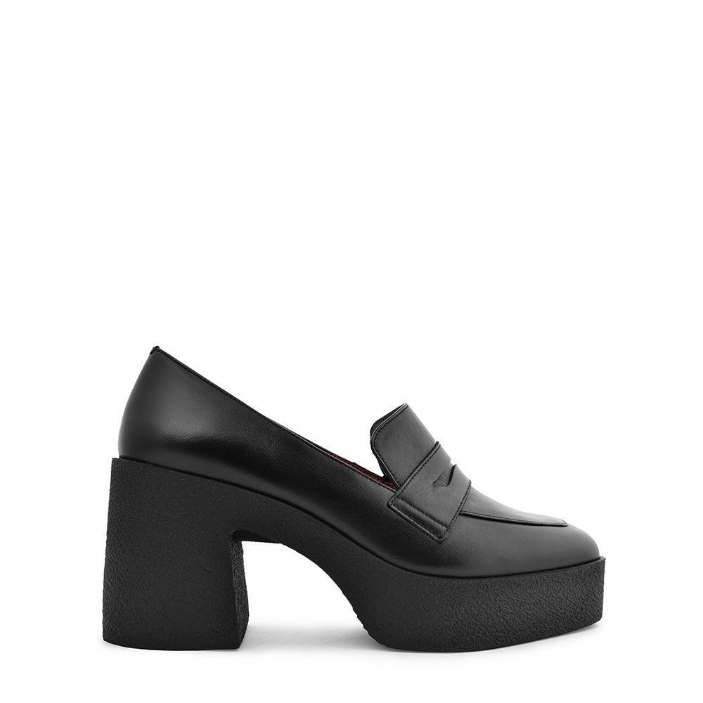 Yoko Black Nappa Leather Chunky Loafers 21031-01-12-1