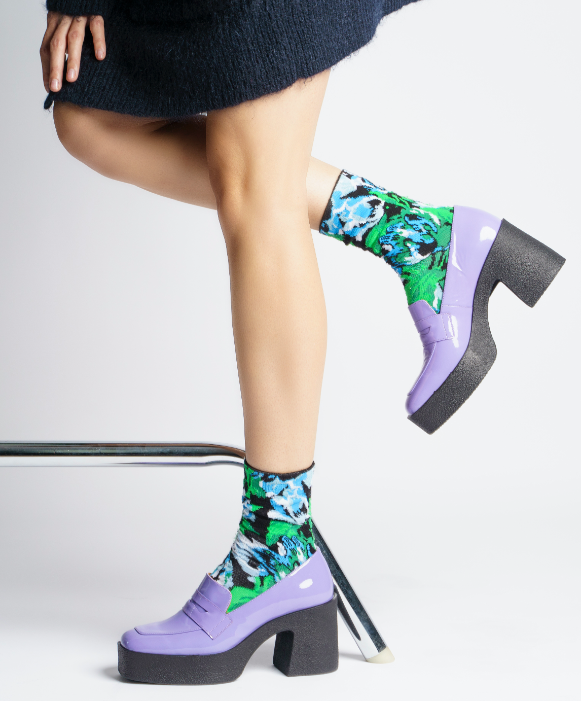 Yoko Lilac Patent Leather Chunky Loafers 21031-01-04 -3