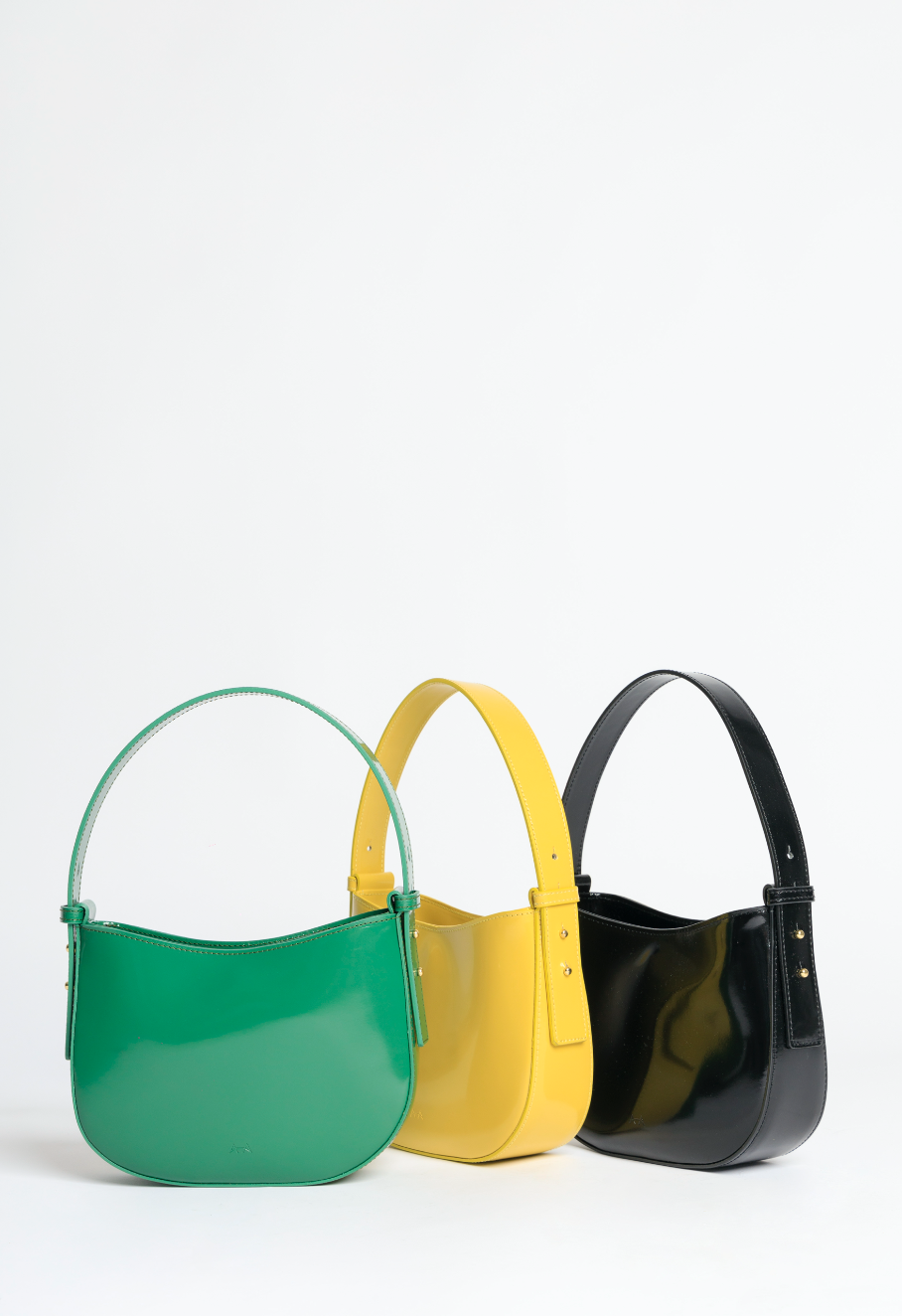 Mio Green Semi Patent Leather Shoulder Bag CL10678 BOTTIGLIA - 3a