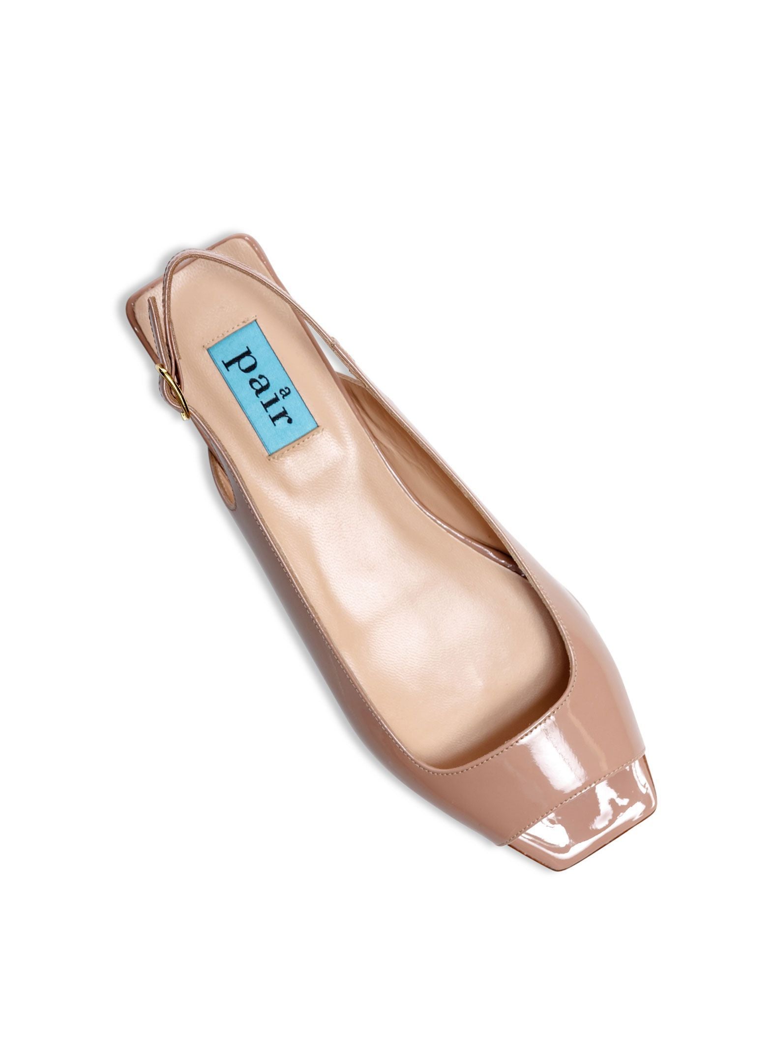 Flat Square Beige Sling Back Shoes Flats MI/14 - 10