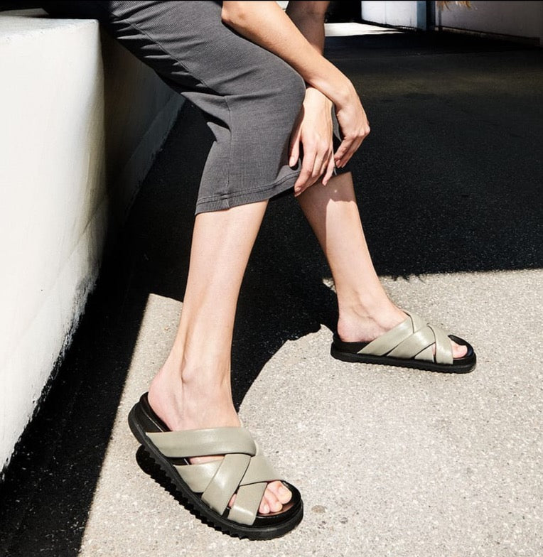 Josie Stone Grey Leather Sandals 11-044-012 - GREY - 4