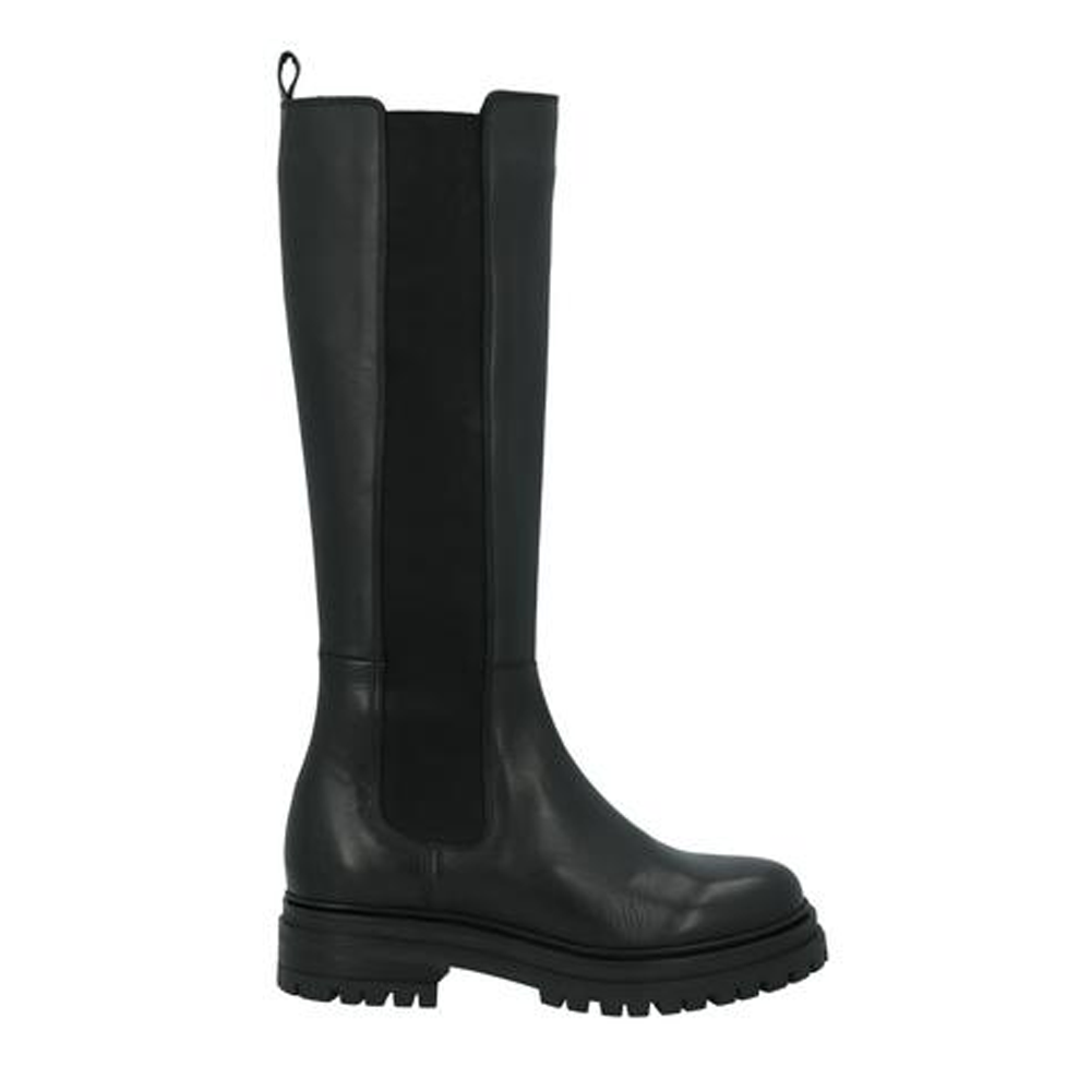 Biadarlene Black High Leather Chelsea Boots Knee-High