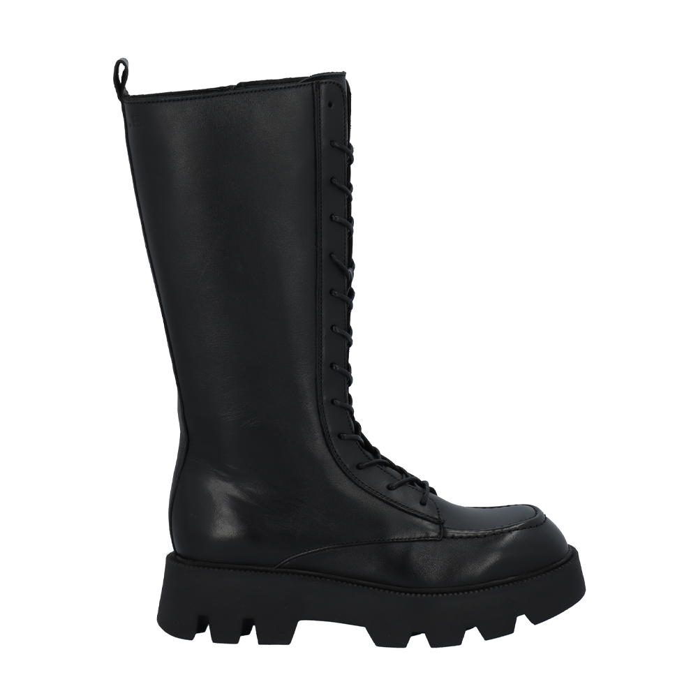 Biageena Black Long Lace Up Boots High