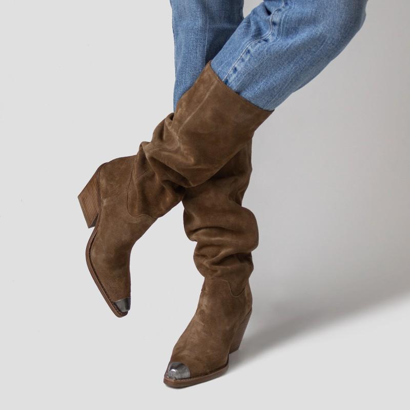 Low-Kole Suede Dark Western Boots - 3