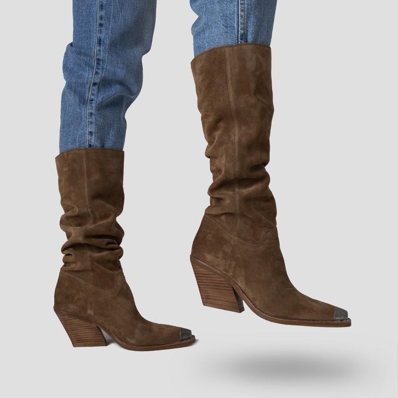 Low-Kole Suede Dark Western Boots - 2