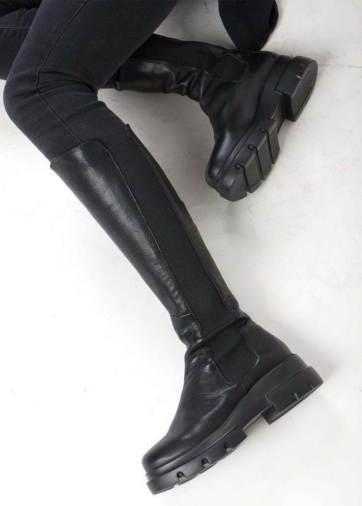 Tommy Long Black Combat Boots TOMMYL-BLK - 2