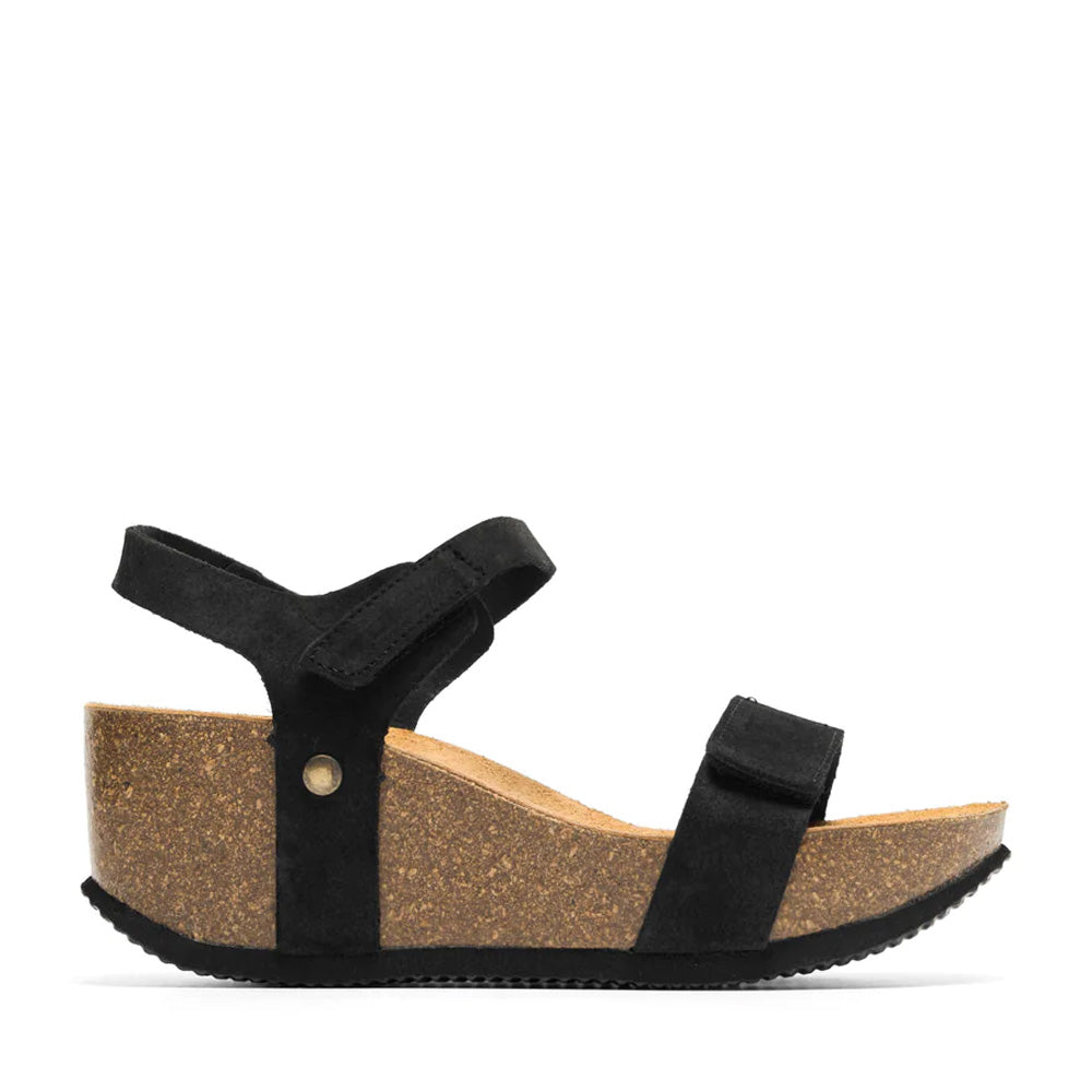 Casanni Black Velcro Leather Sandals Sandals