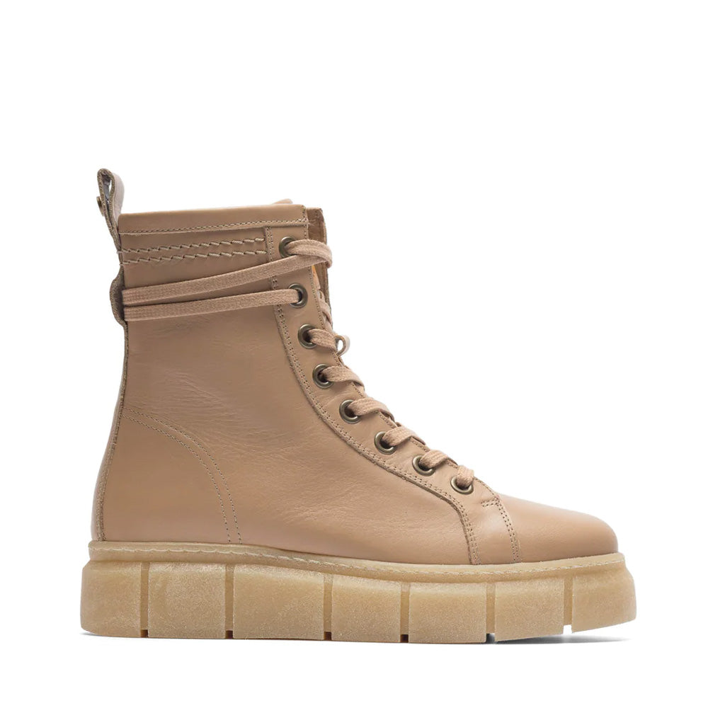 Casflora Beige Lace Leather Boots Up