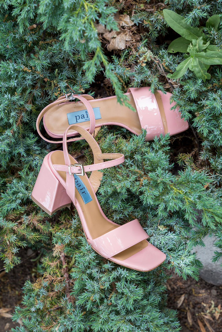 Chunky Classic Square Pink Patent Heeled Sandals LOS ANGELES1/PINK - 8