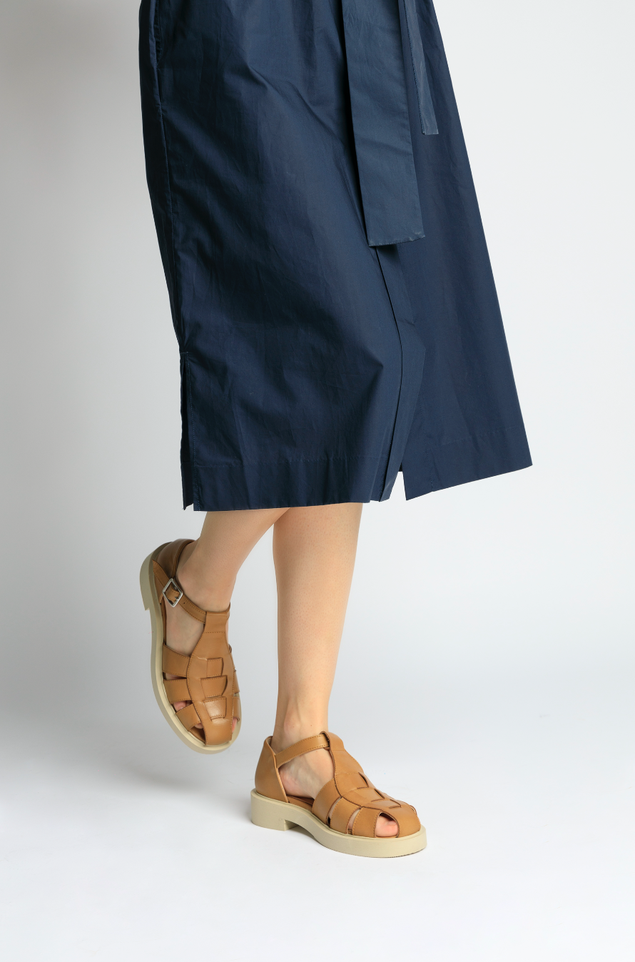 Clara Camel Leather Sandals CLARA-CAMEL - 10