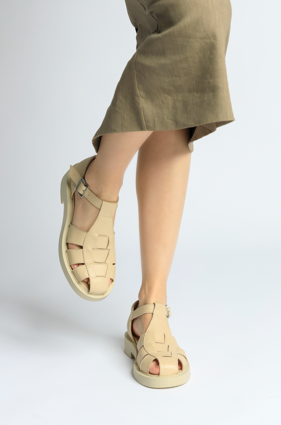 Clara Latte Leather Sandals CLARA-LATTE - 7