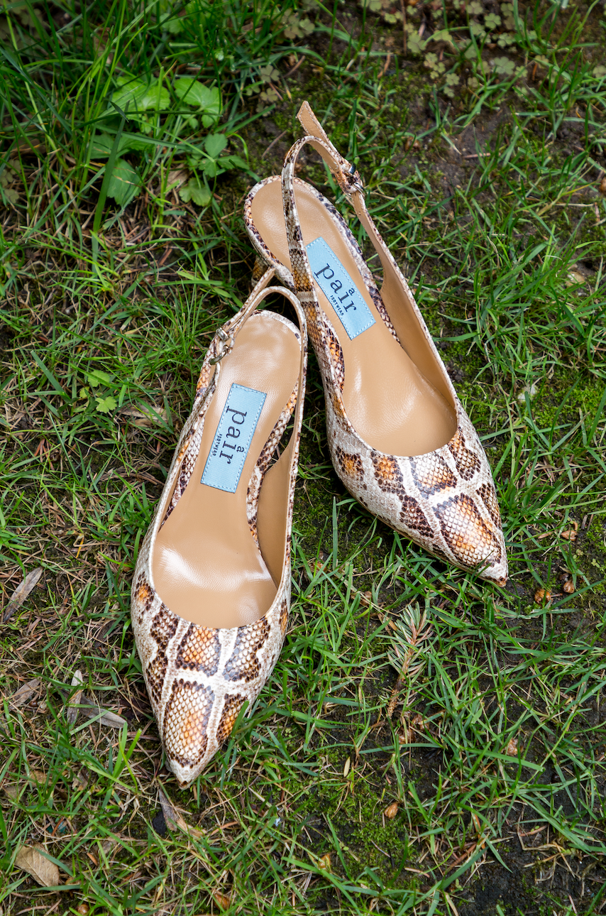Classic Snake Sling Back Heeled Shoes Heels CHICAGO1 - 6