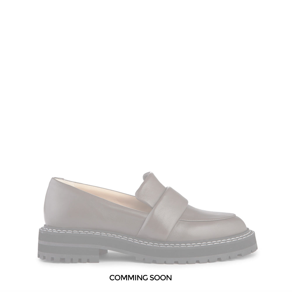 Noelle Dark Khaki Leather Loafers Loafers