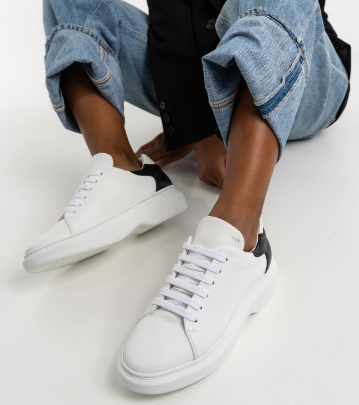 Vitello White Black Chunky Sneakers CPH812 - 4
