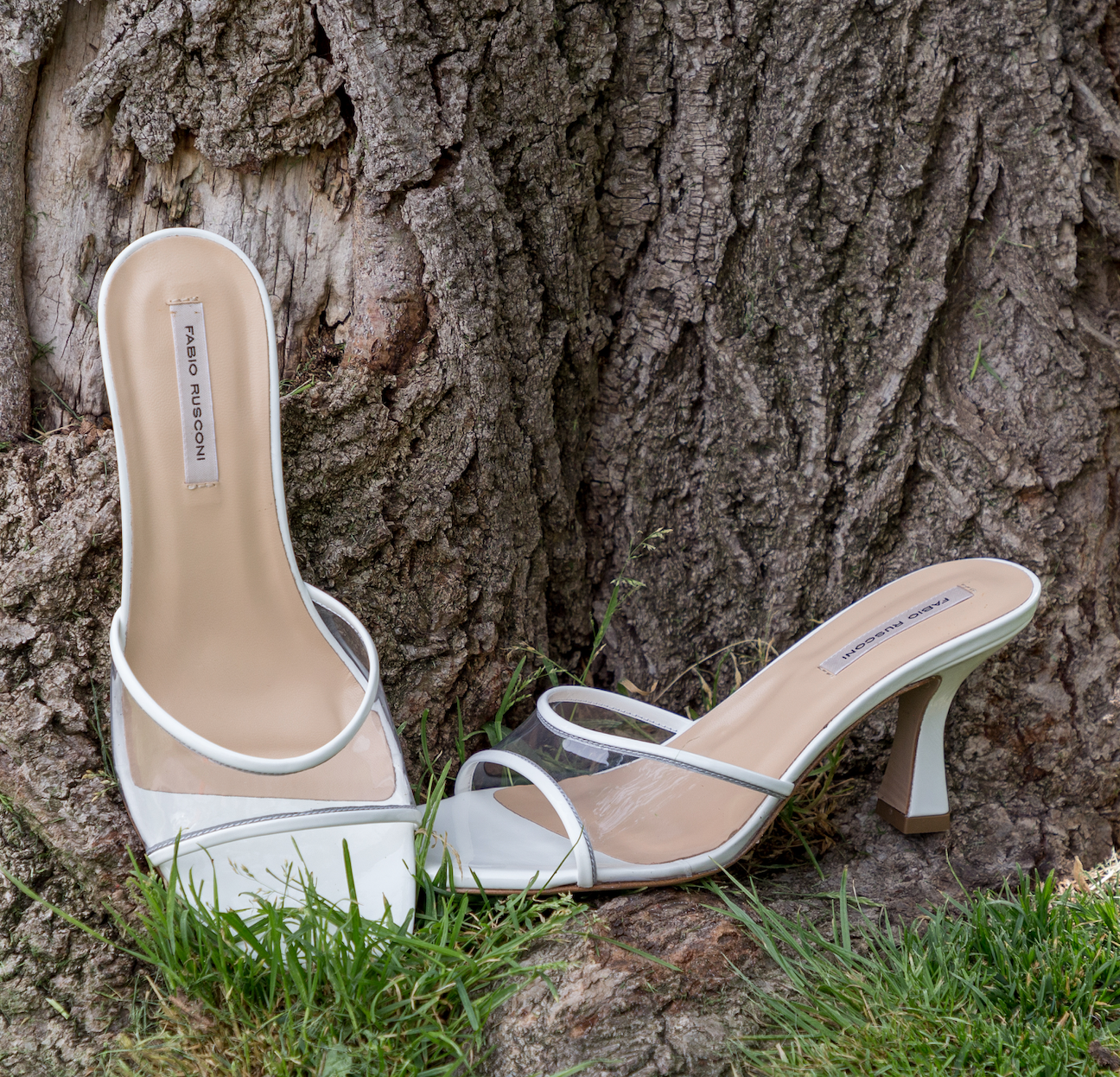 Diba Patent White Vinyl Mules Heels VERNICE-BIANCO 0100 - 5