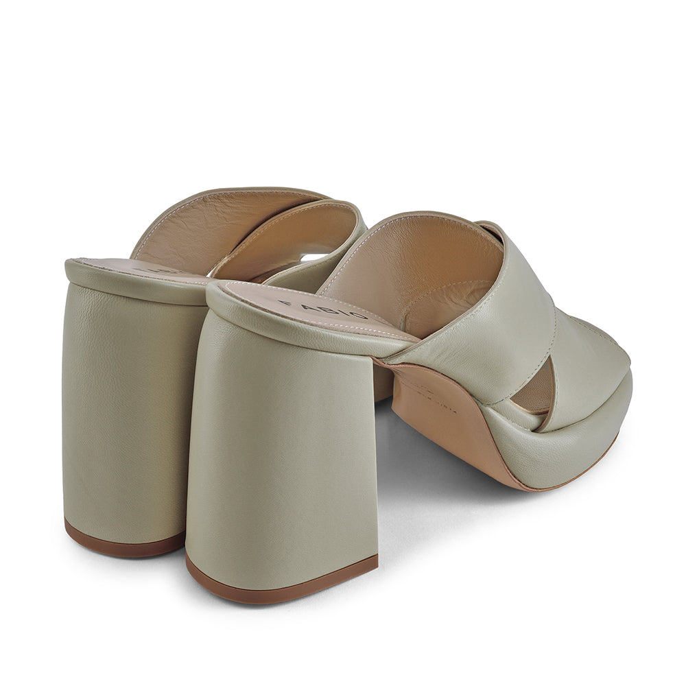 Doria Off White Platform Mules Sandals