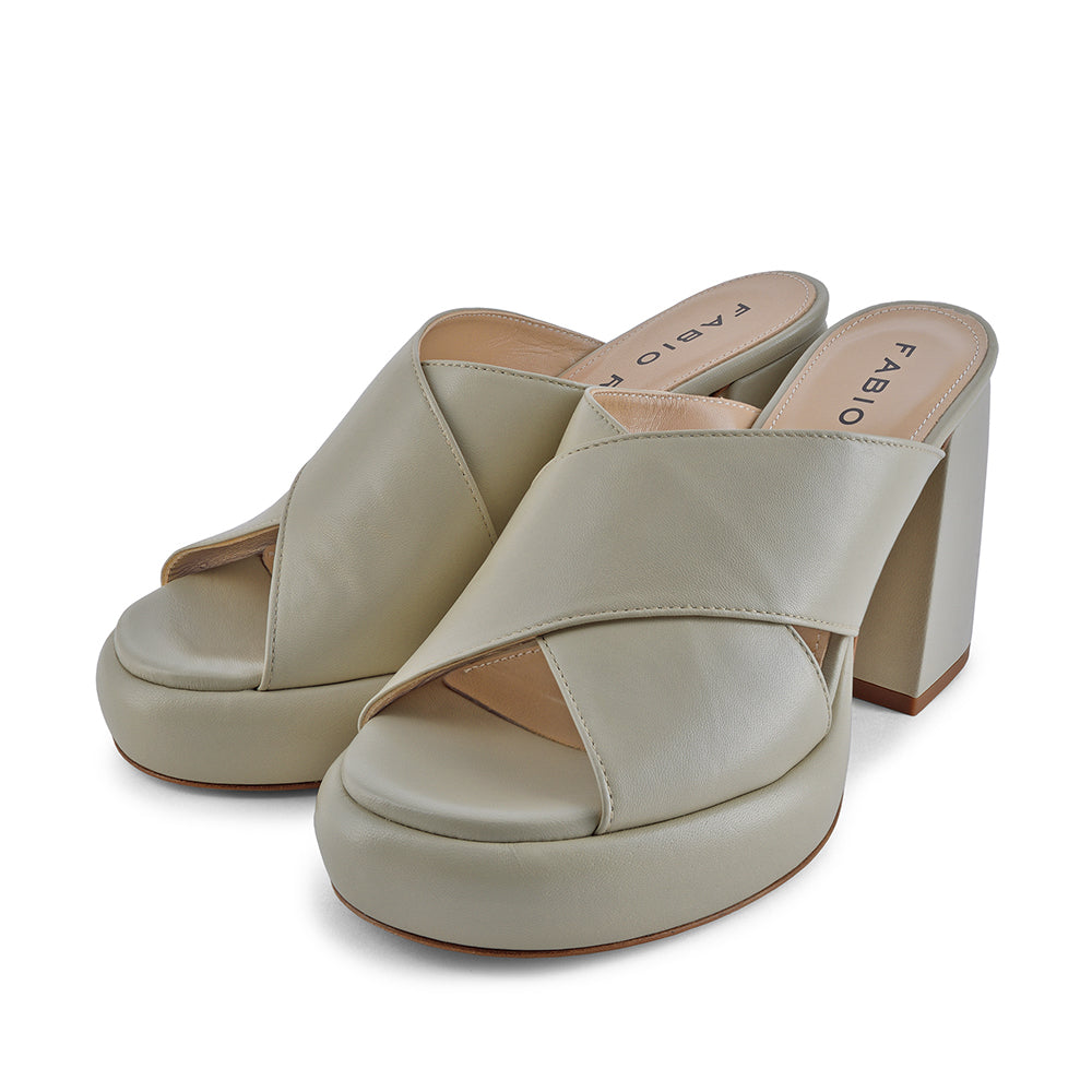 Doria Off White Platform Mules Sandals