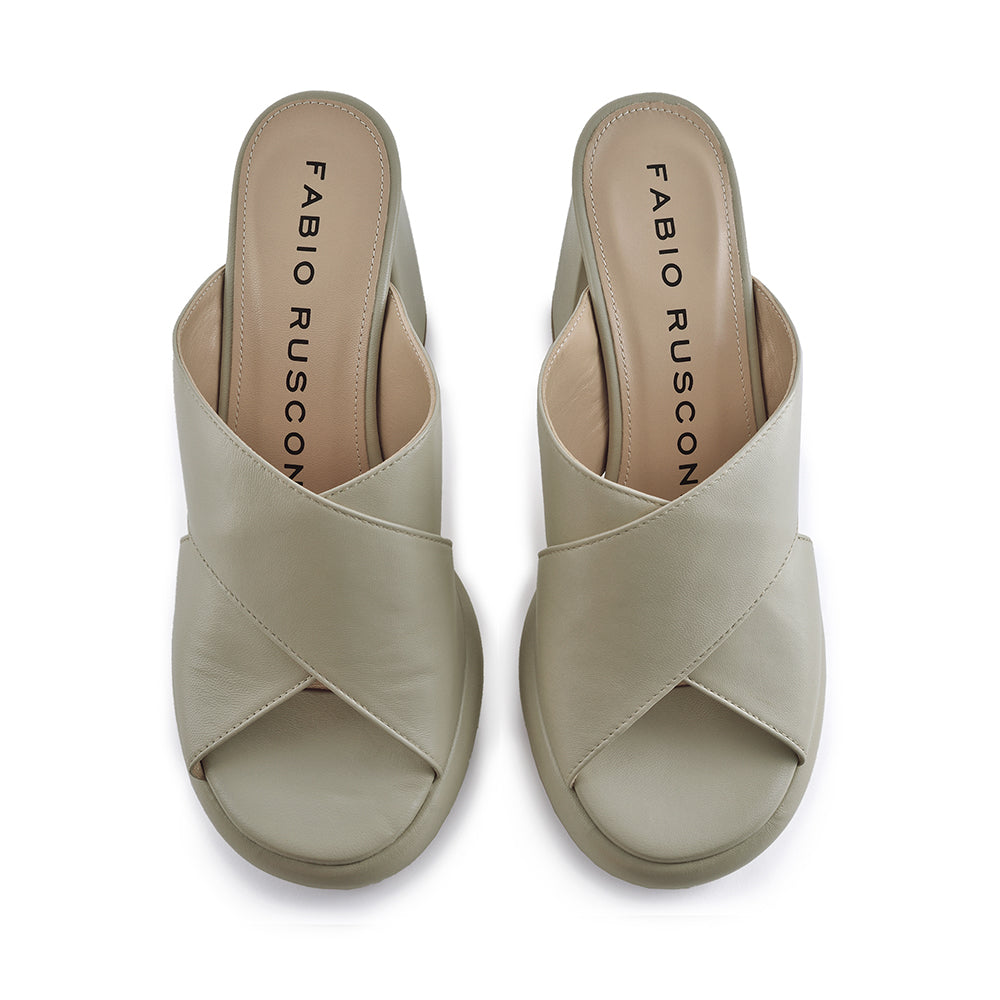 Doria Off White Platform Mules Sandals