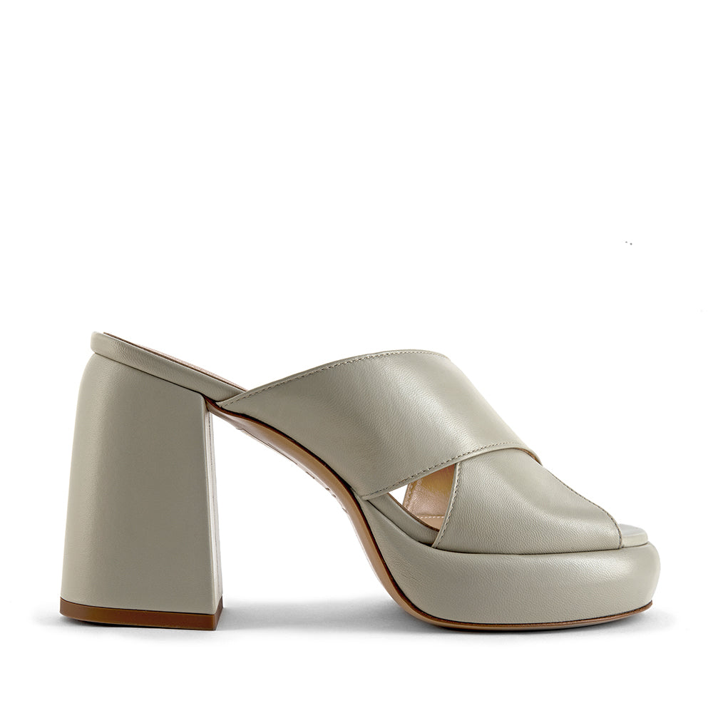 Doria Off White Platform Mules Sandals