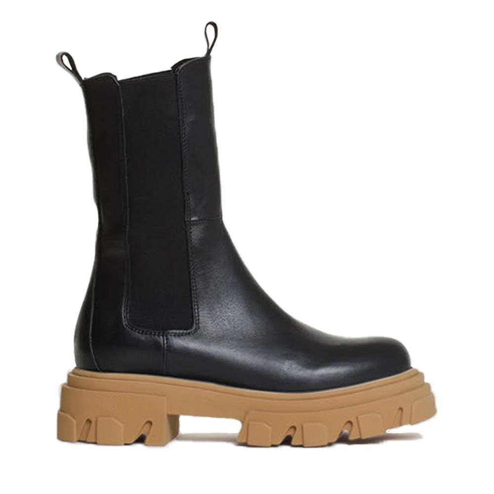 Ella Black Brown Leather Combat Boots Ellablack2 - 1