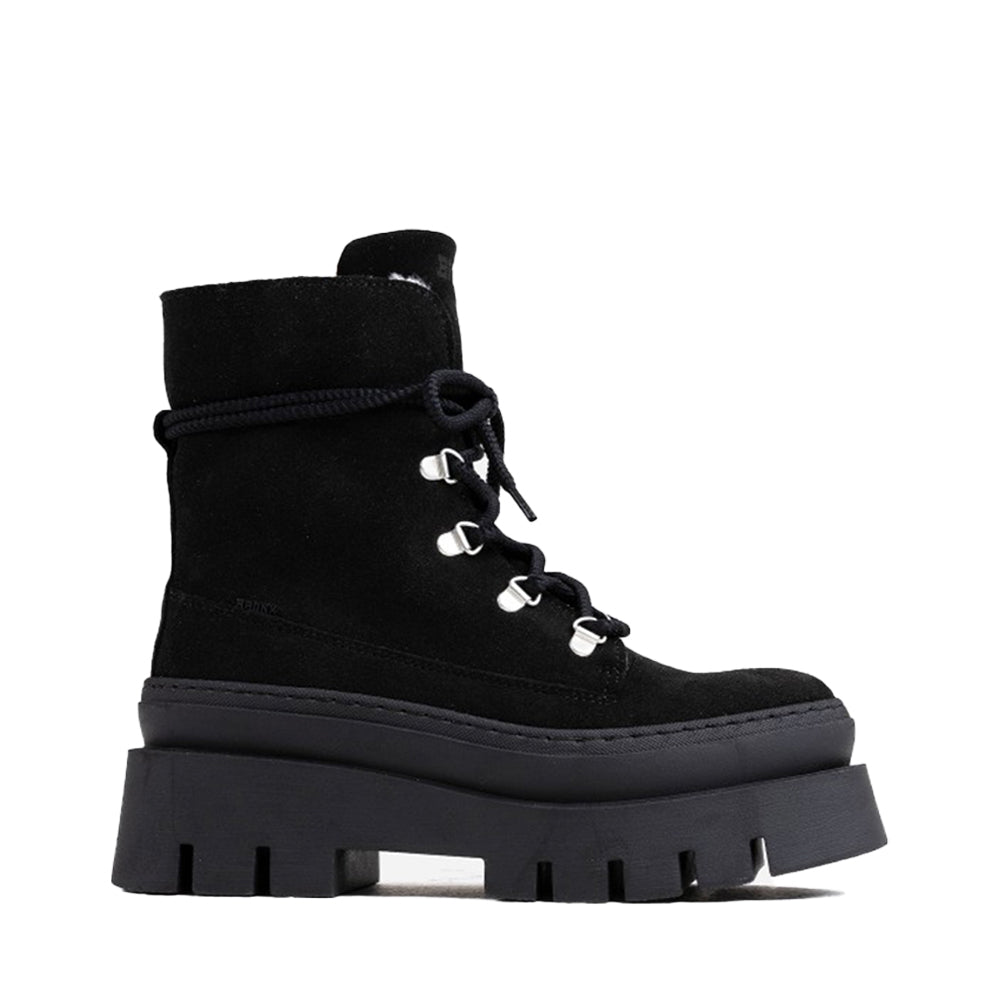 Evi Ann Black Suede Chunky Boots 47428-C-01 - 1