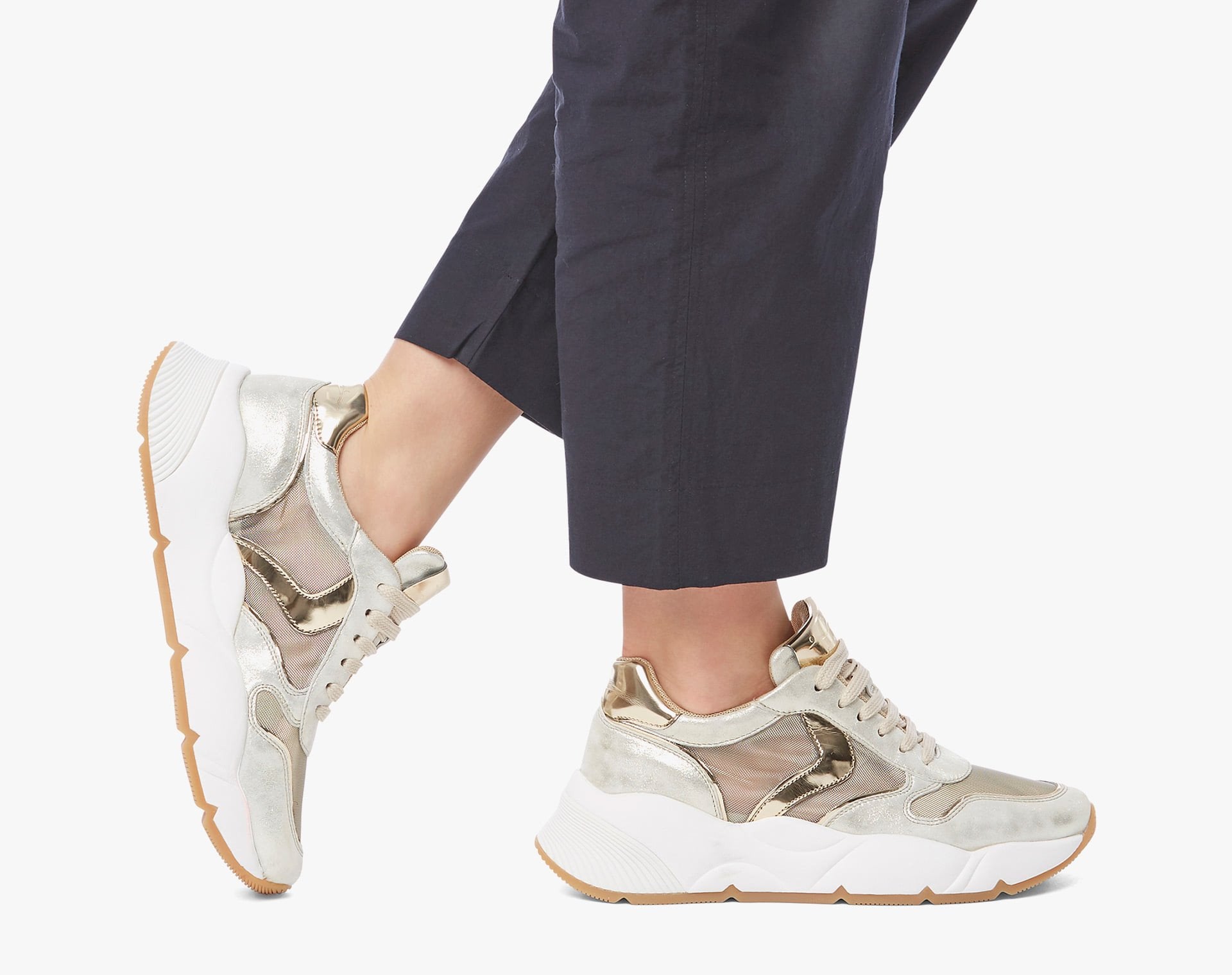 Sheel Mesh Platinum Chunky Sneakers - 2