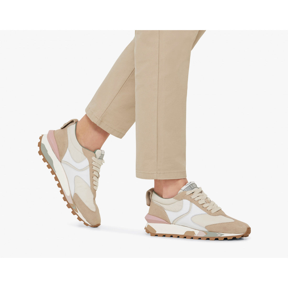 Qwark Woman Beige White Chunky Sneakers 2016557241E05 - 3