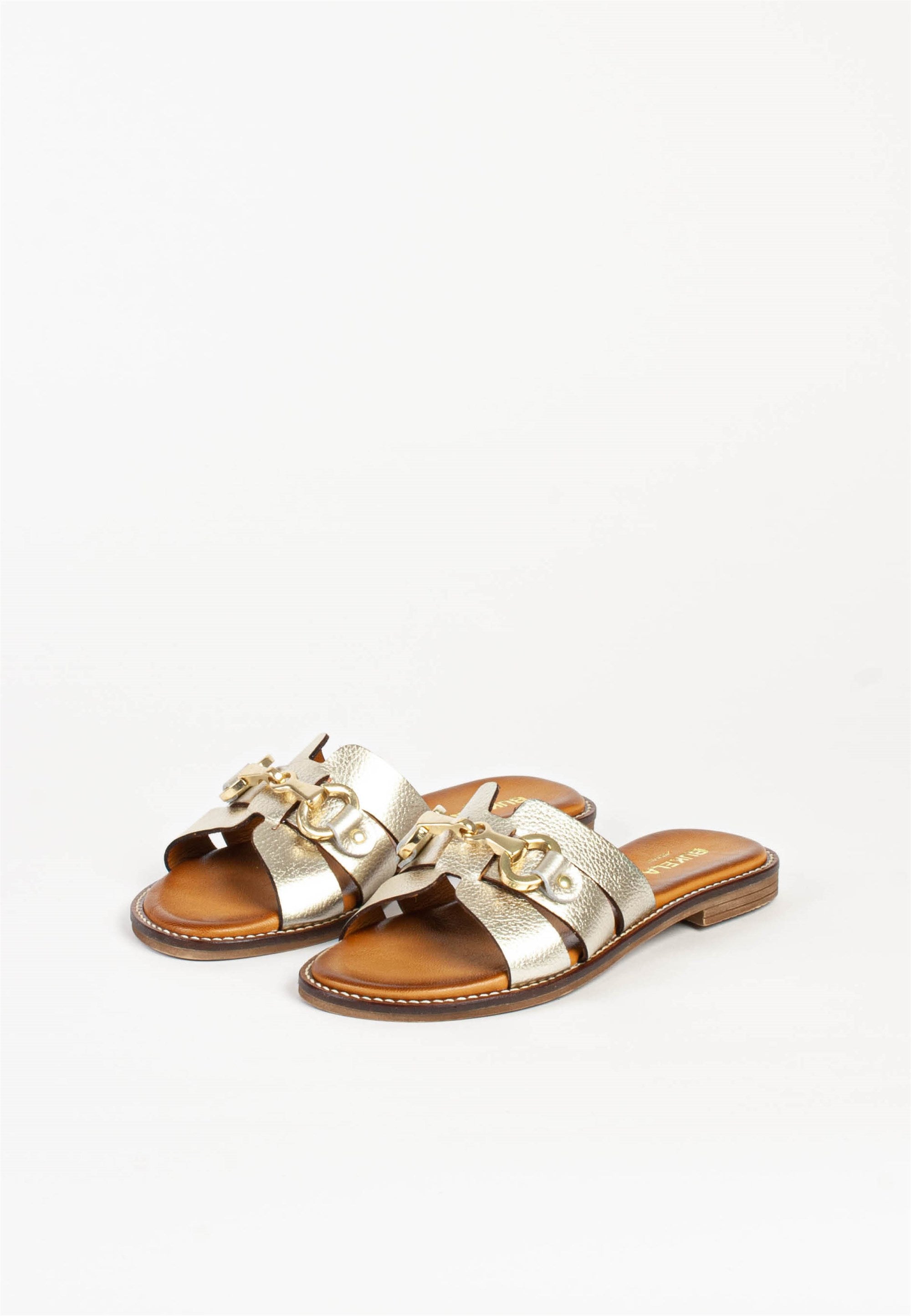 Holly Gold Leather Slides HOLLY-GOLD - 4