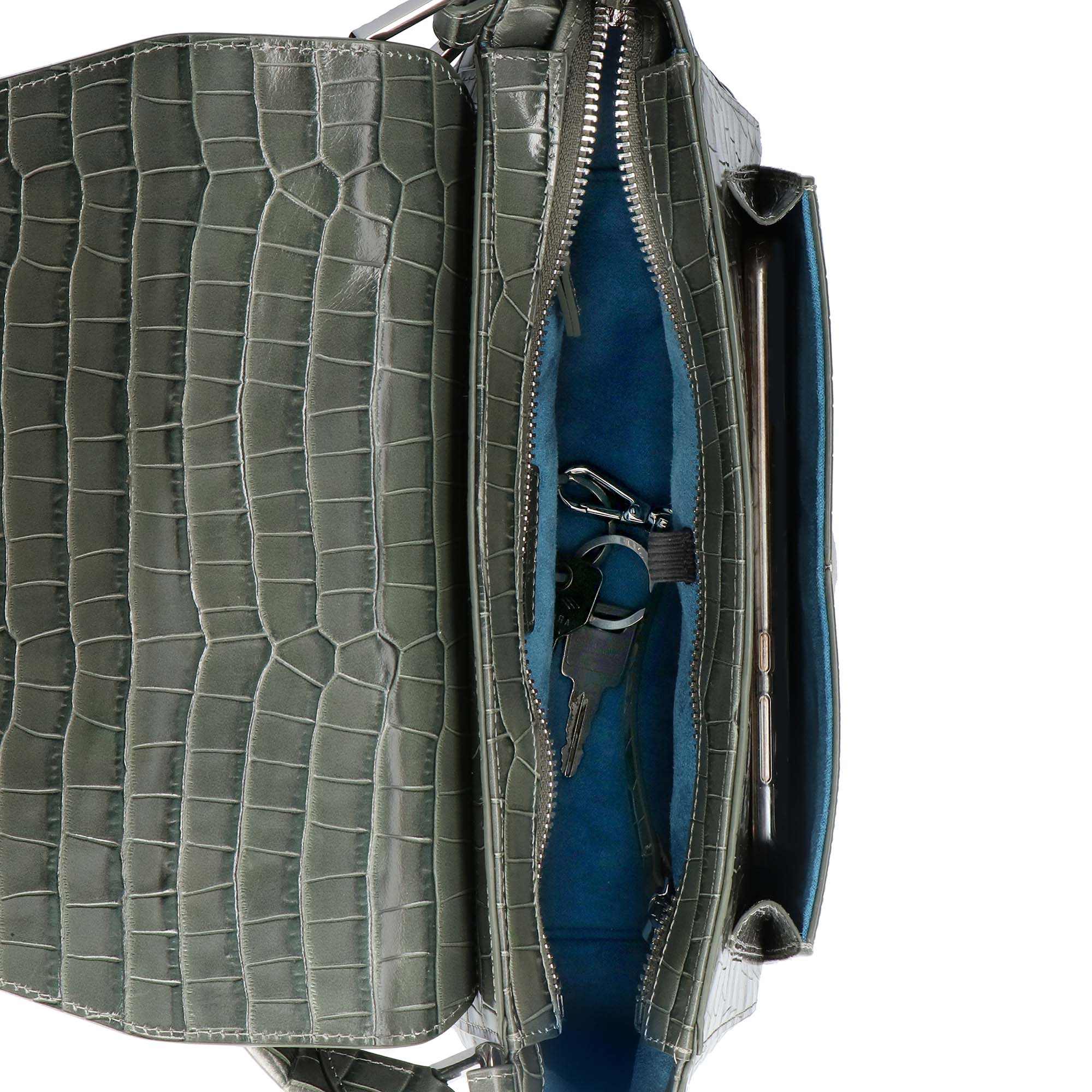 Ikon Croco Wild Green Shoulder Bag Bags