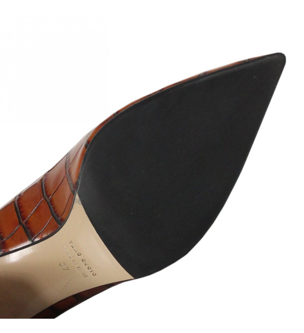 Sonia Brown Croco Heels Frist_Brown - 8
