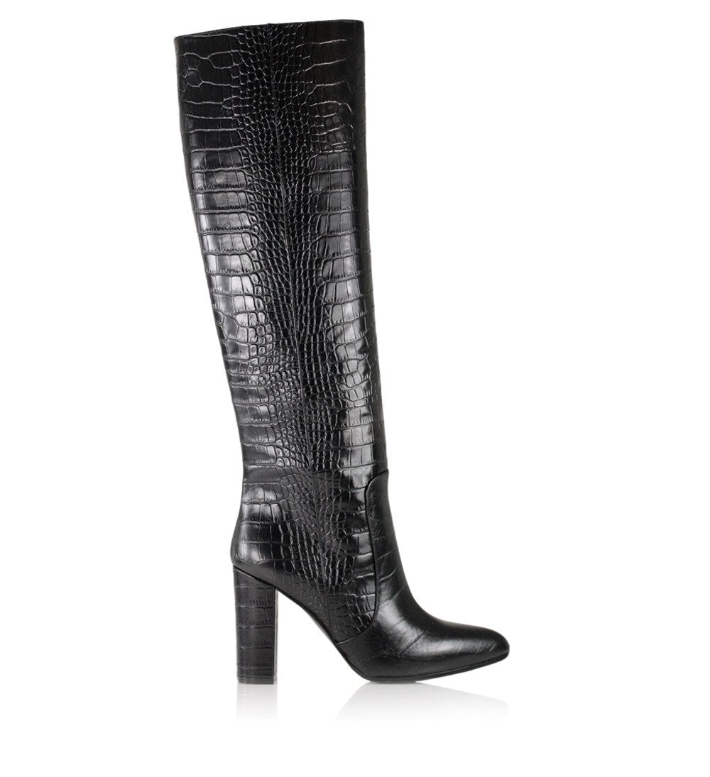 Brigitte Black Croco Boots 3172_Black - 5