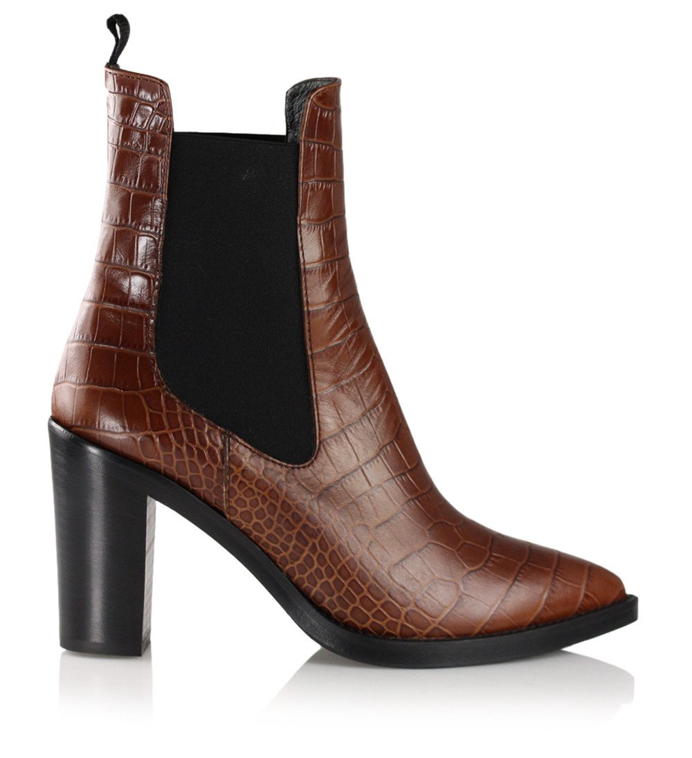 Karen Brown Croco Boots 3227_Brown - 7