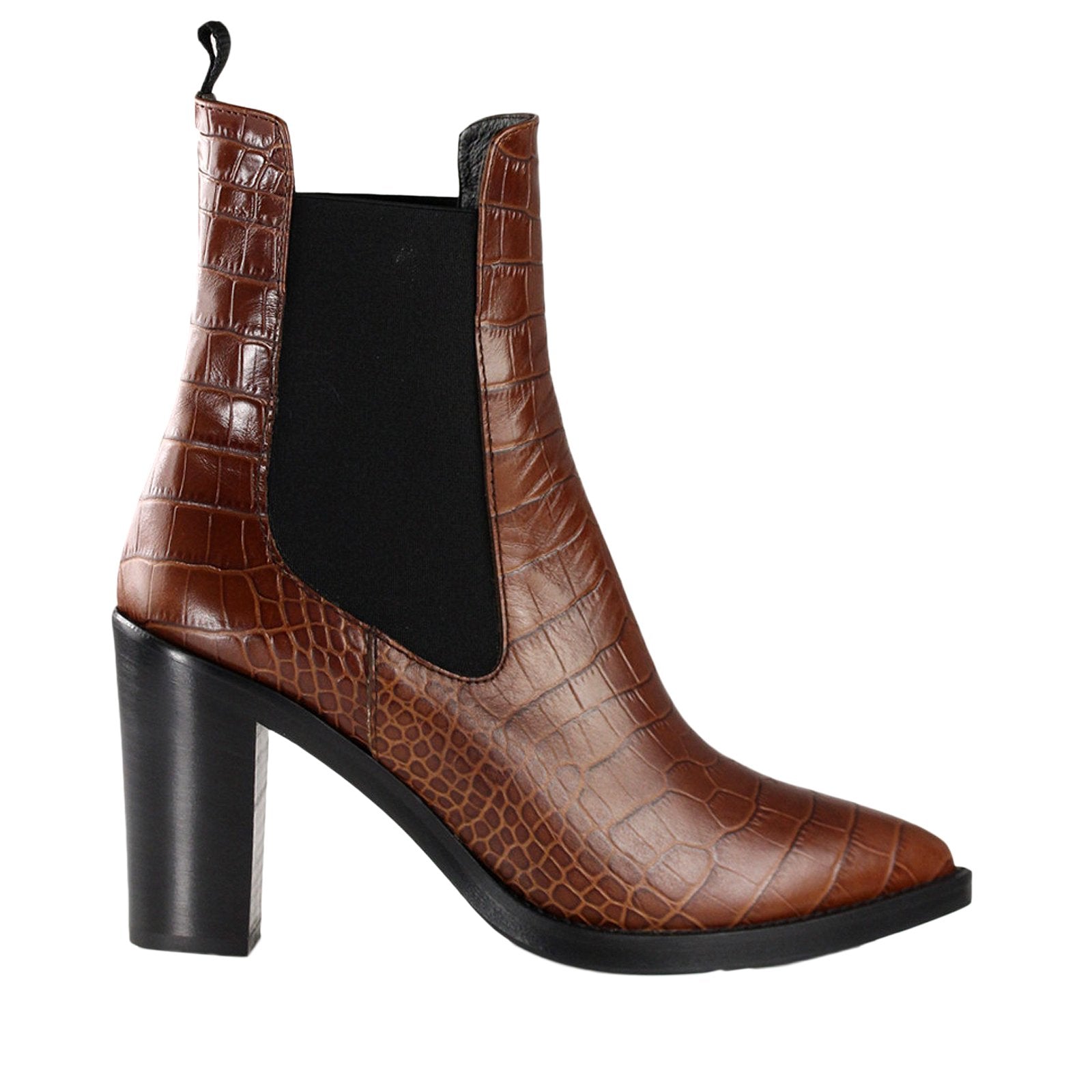 Karen Brown Croco Boots 3227_Brown - 1