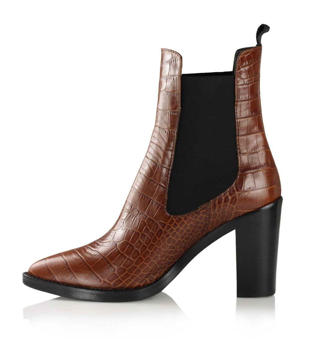 Karen Brown Croco Boots 3227_Brown - 4