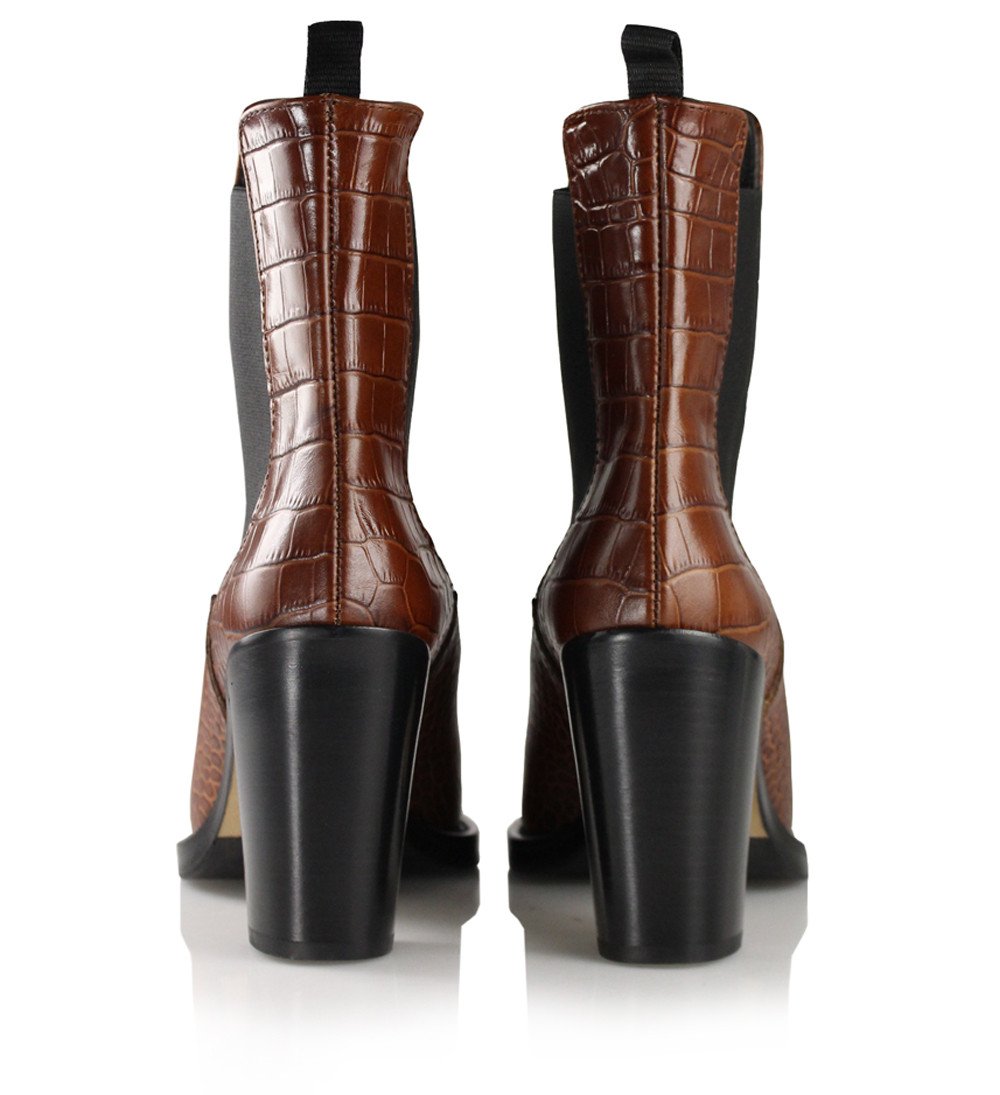 Karen Brown Croco Boots 3227_Brown - 3
