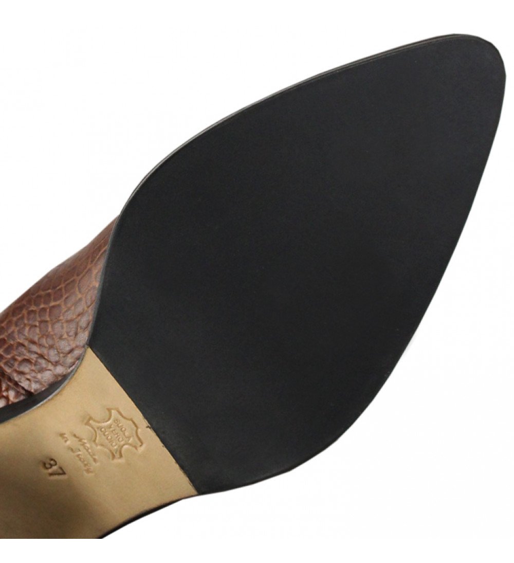 Karen Brown Croco Boots 3227_Brown - 6