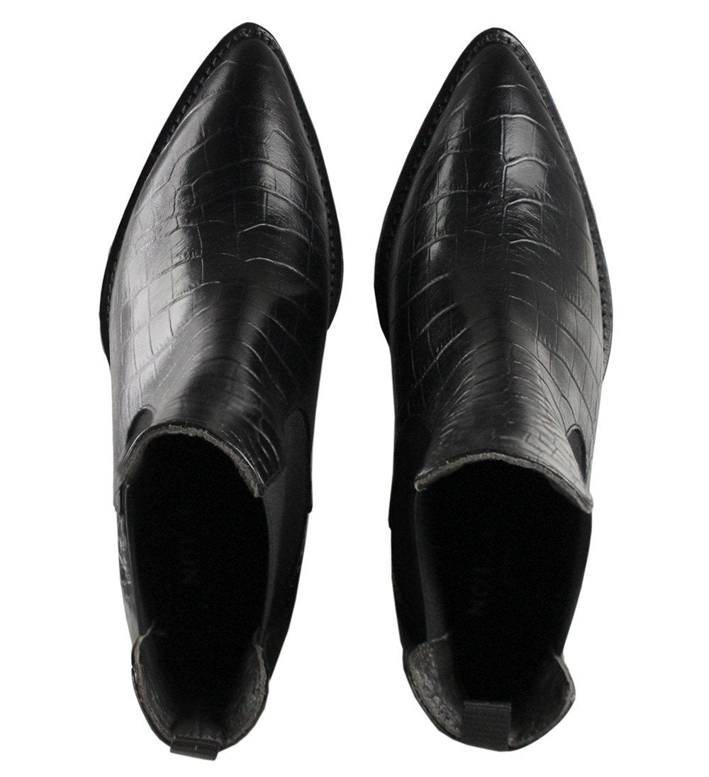 Karen Black Croco Boots 3227_Black - 5