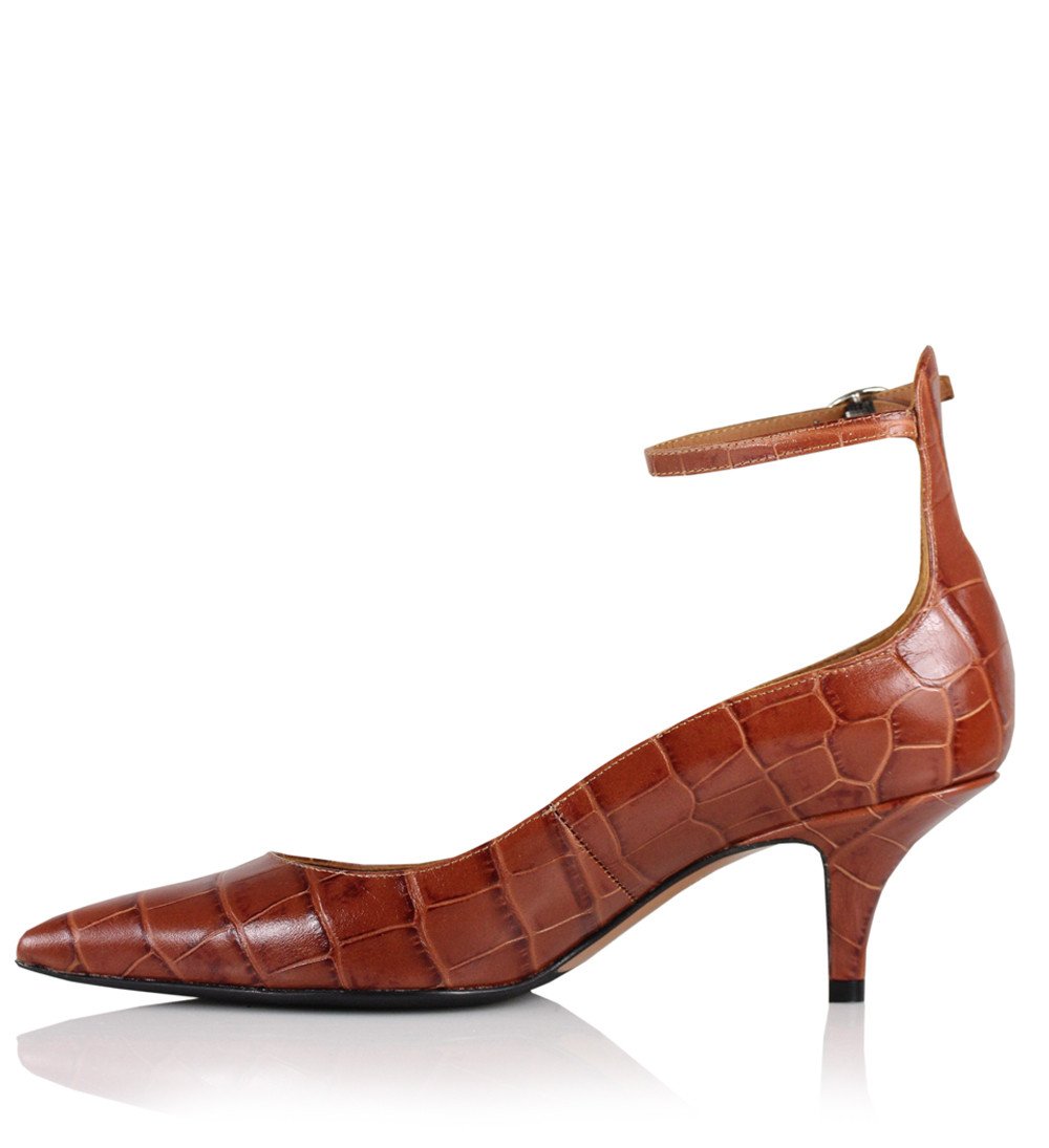 Sonia Brown Croco Heels Frist_Brown - 5