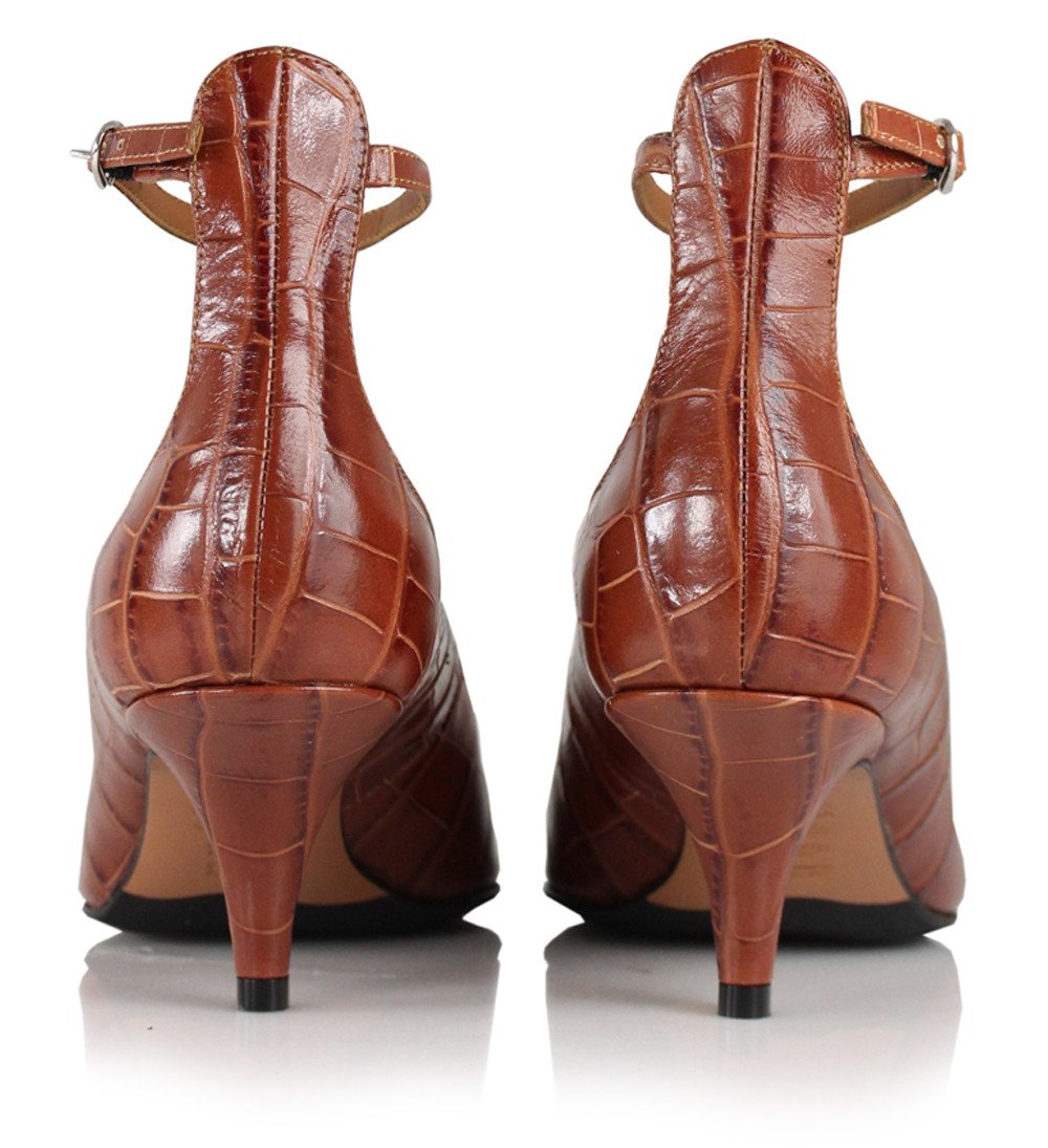 Sonia Brown Croco Heels Frist_Brown - 4