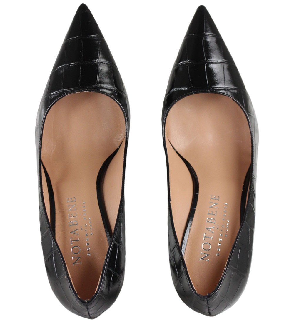 Vita Black Croco Heels New Emma_Black - 4