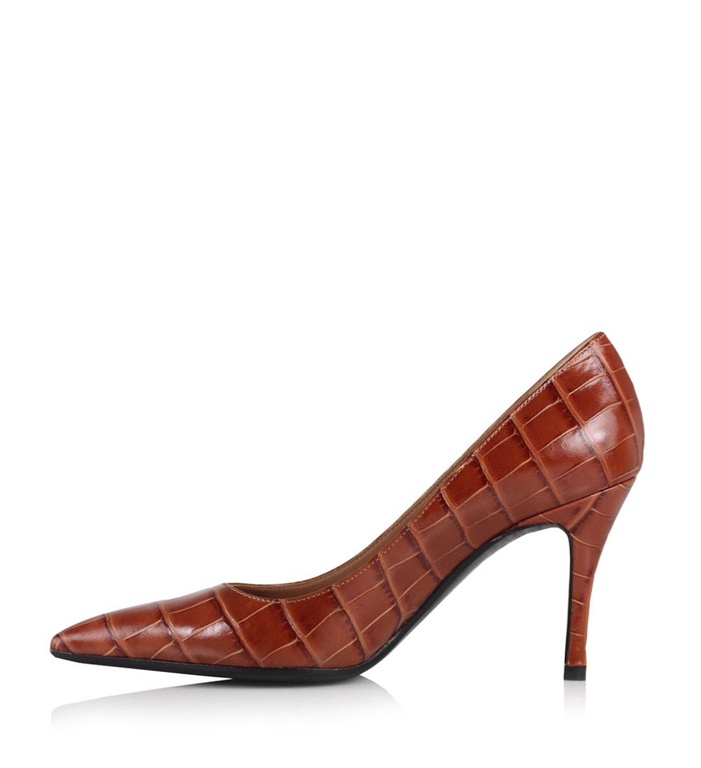 Vita Brown Croco Heels New Emma_Brown - 6