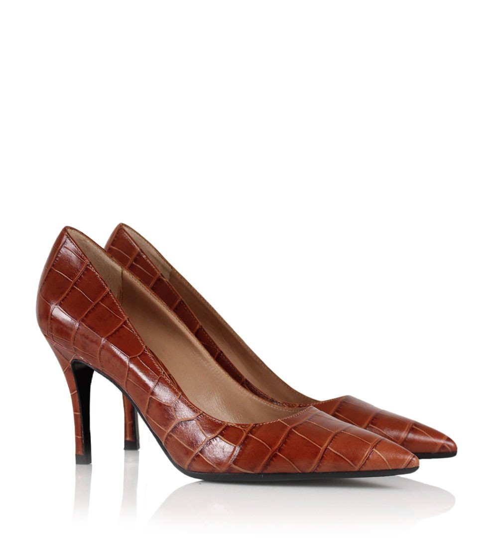 Vita Brown Croco Heels New Emma_Brown - 3