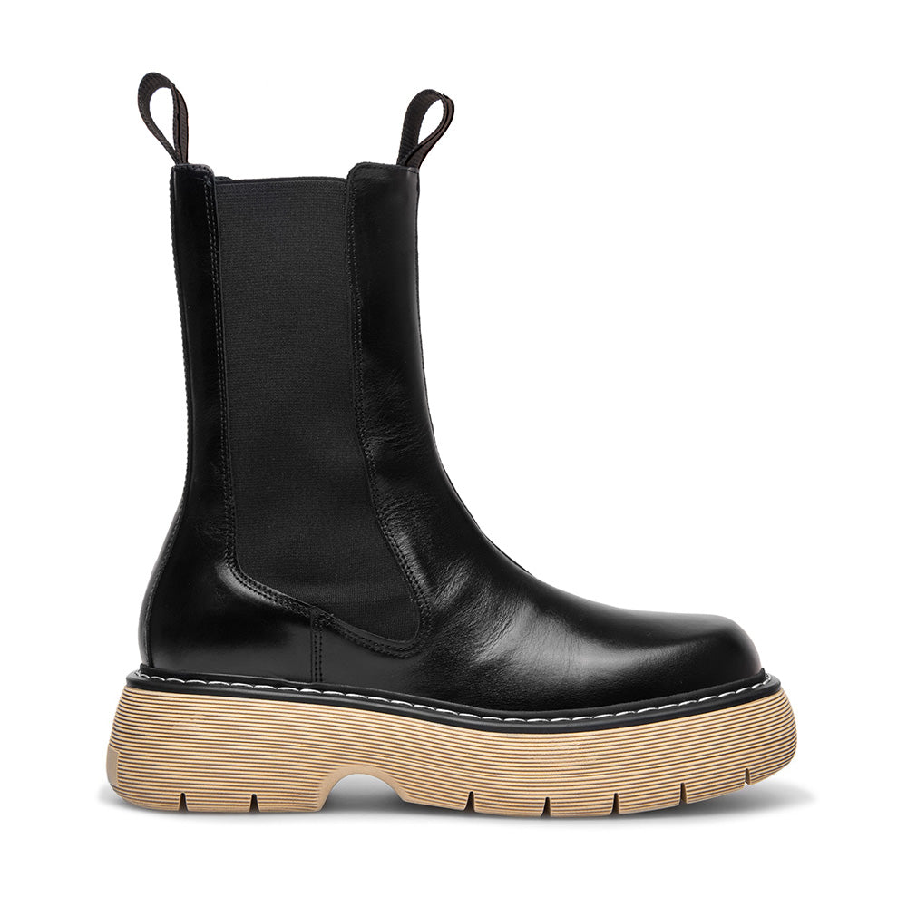 Joy Black Beige High Chelsea Boots LAST1731 -1