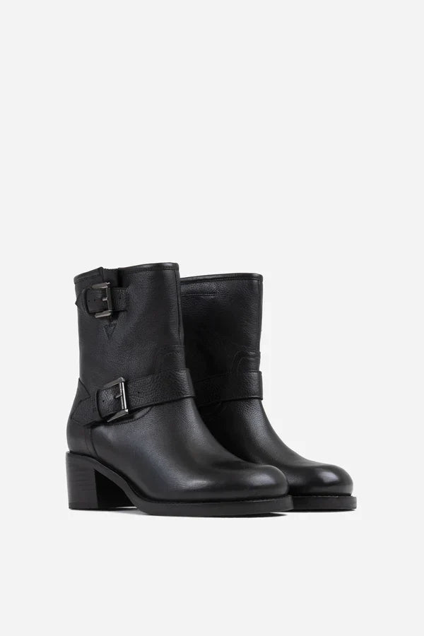New Camperos Black Biker Booties Boots
