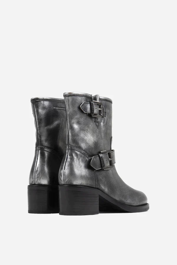 New Camperos Gunmetal Biker Booties Boots