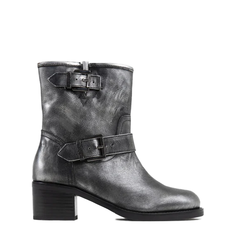 New Camperos Gunmetal Biker Booties Boots