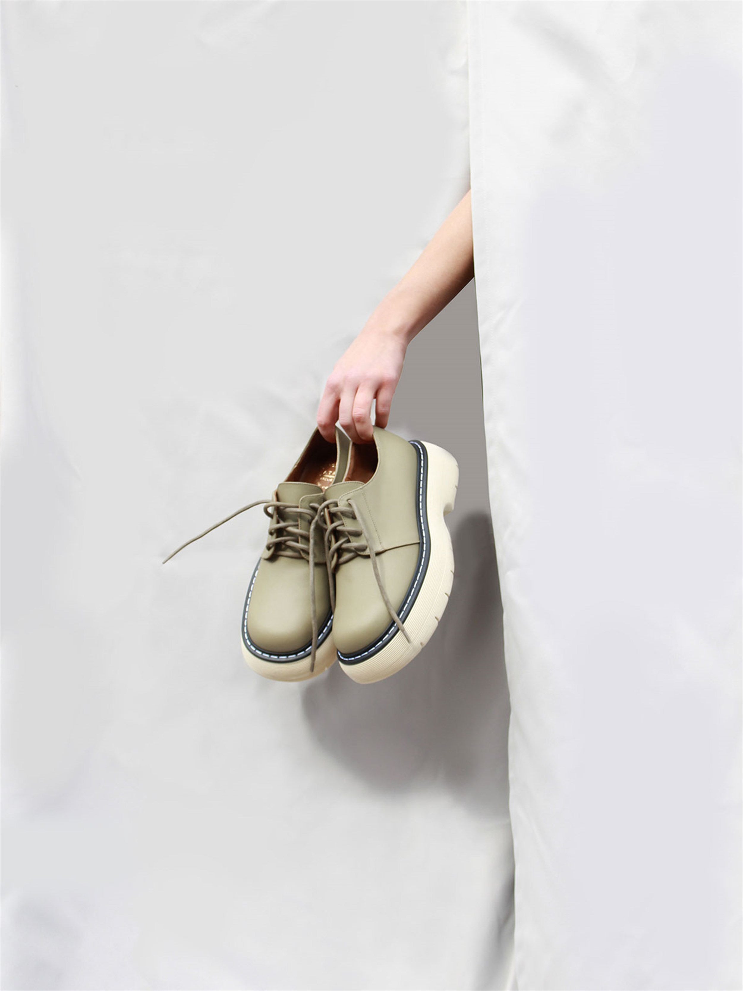 Sarezzo Sage Green Chunky Loafers 111734 - 4